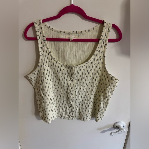 cleo & wolf floral cropped tank top size XL - Picture 1 of 9
